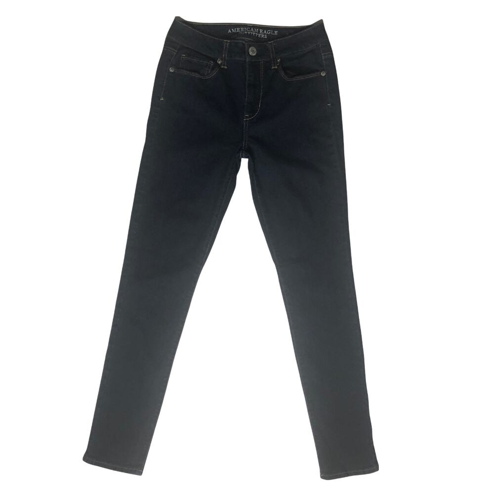 American Eagle Outfitters Dark Wash Super Stretch Jeans - Size 4 - Picture 2 of 11